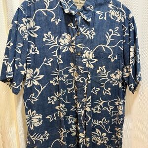 Cooke Street Blue Floral Hawaiian Shirt sz L